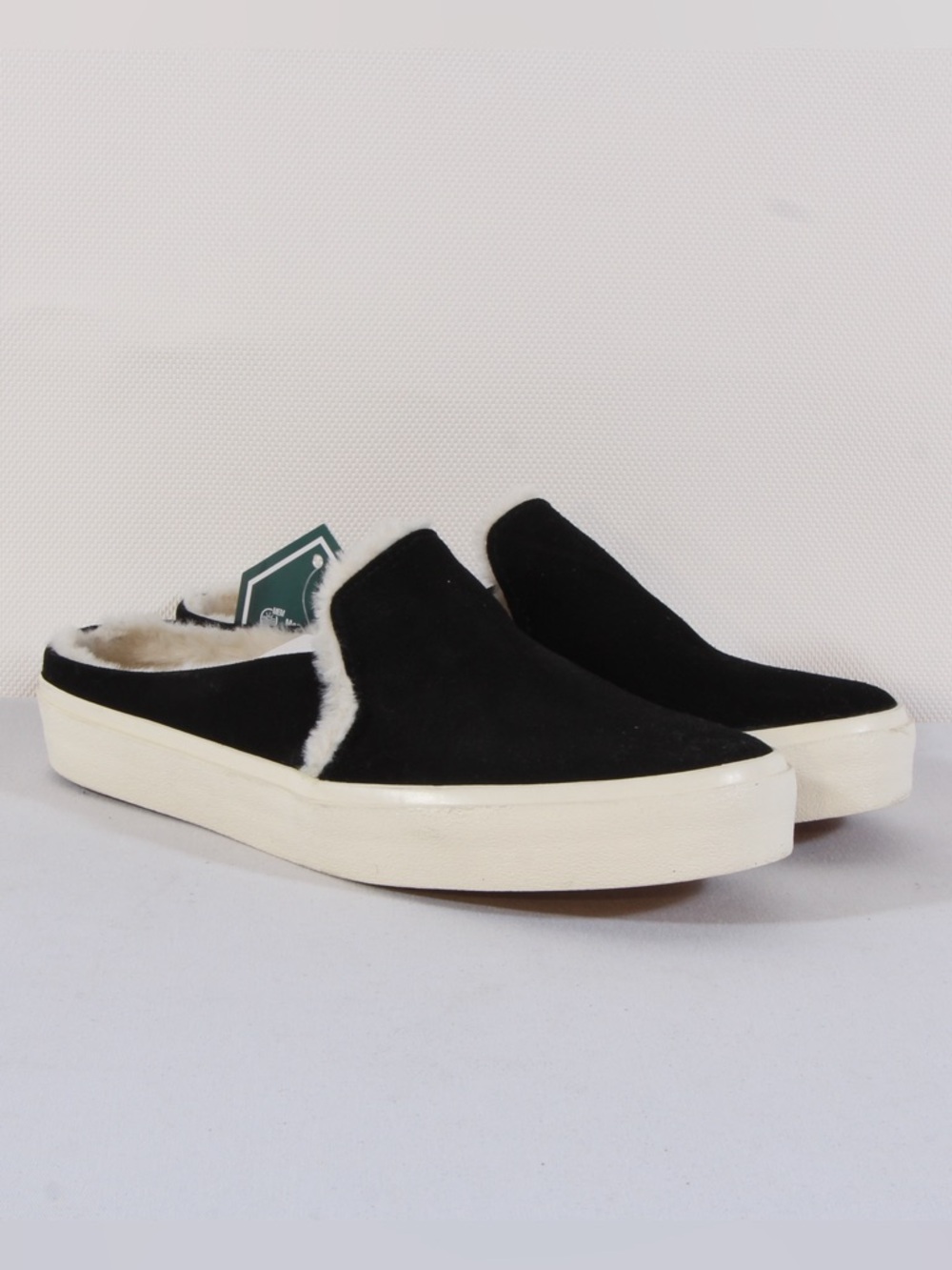 Shaheekum Cozy Black Faux-Fur-Lined Slip-On Mules NWT